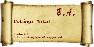 Bokányi Antal névjegykártya