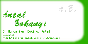 antal bokanyi business card