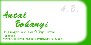 antal bokanyi business card